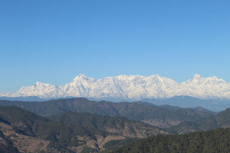 森林 蓝天 青山 绿色森林 自然 降雪 丘陵 美化自然 喜马拉雅山