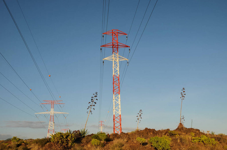 环境 塔架 电压 电线 变压器 工程 天空 能量 高的 供给