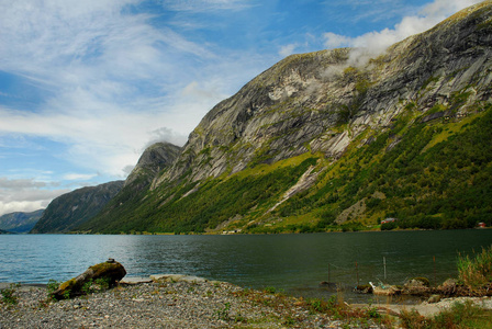 银行 欧洲 自然 挪威 挪威语 植物 乡村 风景 天空 岩石