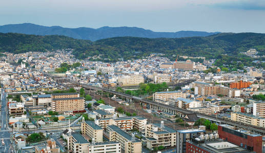 天际线 黎明 地标 建筑学 首都 关西 风景 市中心 京都