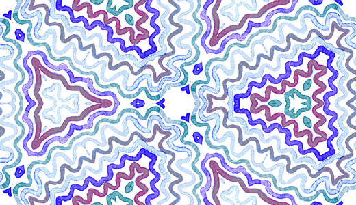 Blue Geometric Watercolor. Cute Seamless Pattern. 