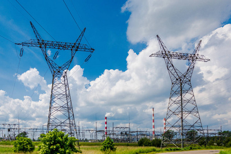 高的 权力 金属 天空 技术 能量 电线 电缆 供给 发电机