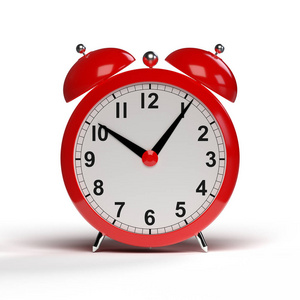 Abstract alarm clock on white background. 3D rendering	