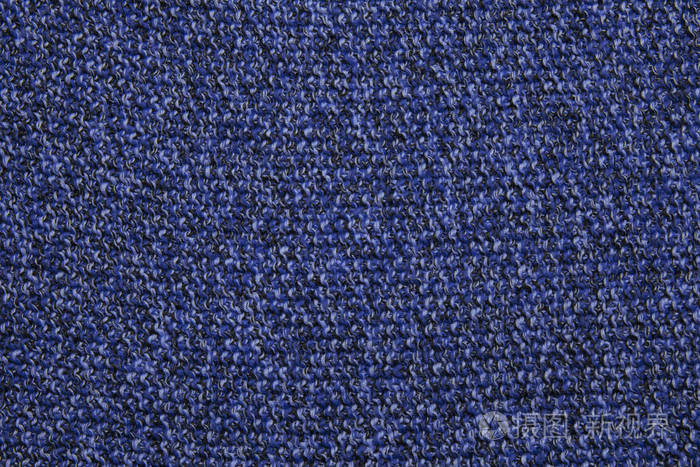 经典蓝色单色纹理针织面料织物背景为蓝色针织运动衫羊毛针织质感时尚