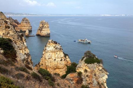 阿尔加维 悬崖 海滩 海景 地标 旅行 海洋 天空 旅游业