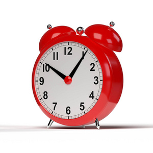 Abstract alarm clock on white background. 3D rendering	