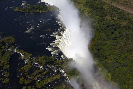 非洲 喷雾 峡谷 自然 苍蝇 峭壁 鸟瞰图 雨林 瀑布 风景