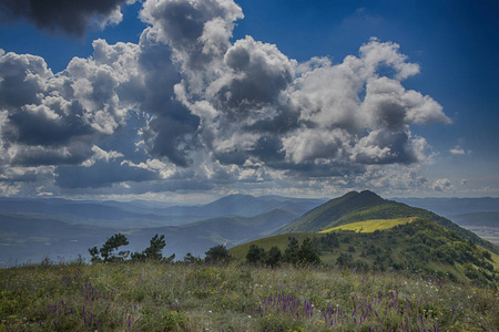 panorama of the Caucasus mountains. The greater Caucasus mountai