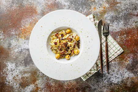 意大利地中海美食.俯视图照片