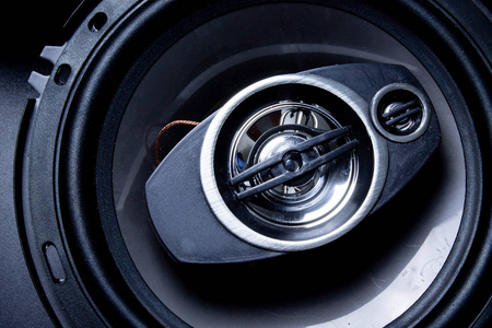 Modern car speaker closeup 