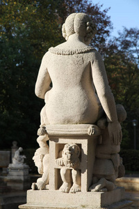 雕塑 柏林 故事 公园 树叶 喷泉