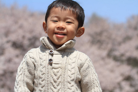 樱桃 人类 蓝天 幼儿园 微笑 可爱的 男人 植物 风景