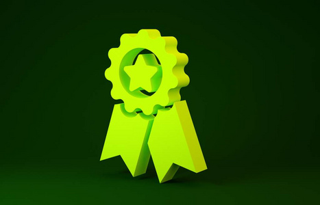 获奖者成就标志.奖章.极简主义概念.三维插图三维渲染照片