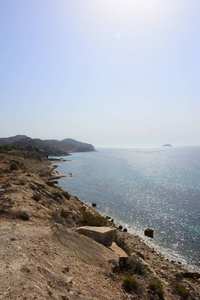风景 海湾 欧洲 天空 海的 岩石 西班牙 海滩 液体 假期