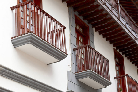 西班牙 外观 房子 建筑 窗口 传统 阳台 特内里费 木材