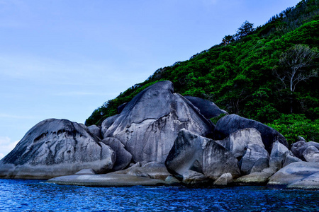 海岸 海湾 天空 夏天 岩石 美丽的 亚洲 旅行 旅游业