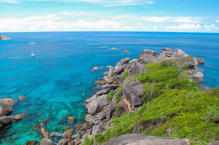 旅游业 亚洲 海滩 假日 岩石 海岸 自然 天空 风景 假期