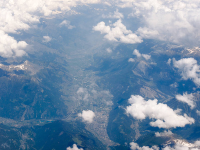天线 阿尔卑斯山 山谷 见解 远景 全景图 景象