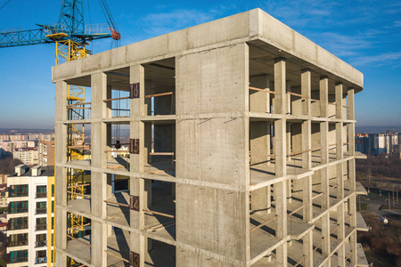 高层住宅混凝土框架鸟瞰图照片