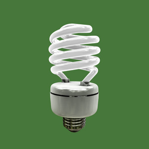 light bulb isolated on green background 