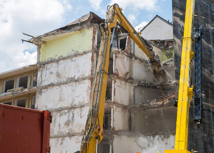 住房 起重机 破碎机 重的 网站 材料 损害 拆除 机械