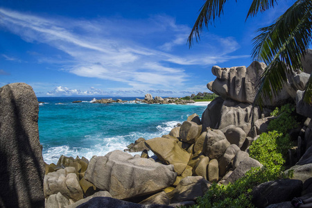 热带 天堂 海滨 塞舌尔 海滩 海洋 小岛 花岗岩