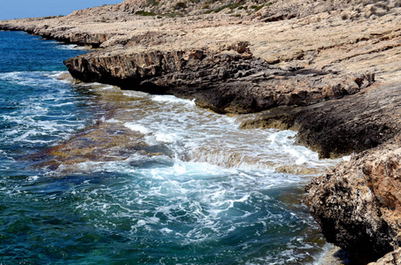 海岸线 旅行 风景 海滩 海岸 波动 地中海 海景 假期