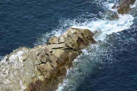西班牙 海洋 巨石 浪涌 峭壁 悬崖 海岸保护 岩石 海岸