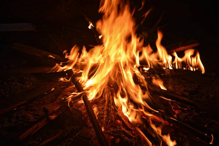 营地 烤架 夜间 热的 纹理 篝火 燃烧 自然 火焰 冬天