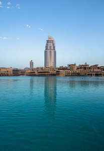 城市 旅行 建筑 海滨 摩天大楼 天际线 反射 酋长 蓝天