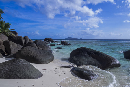 热带 塞舌尔 海洋 天堂 海滨 海滩 轮廓 花岗岩 小岛