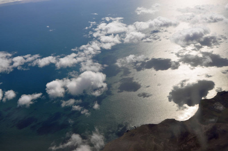 冰岛 海洋 天线 海岸 鸟瞰图 小岛