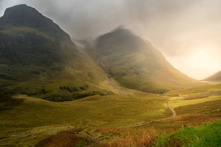 乡村 风景 天气 日落 自然 在里面 苏格兰 小山