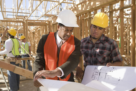 保护 建筑 工程师 通信 监督人 工作 成熟 工头 安全帽