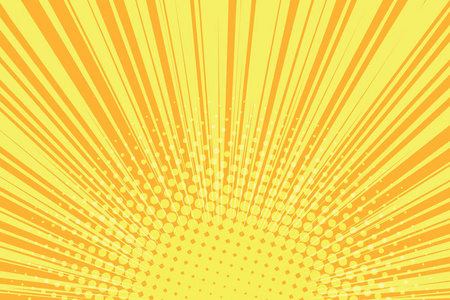 漫画 复古的 艺术 天空 夏天 太阳 颜色 射线 插图 半色调
