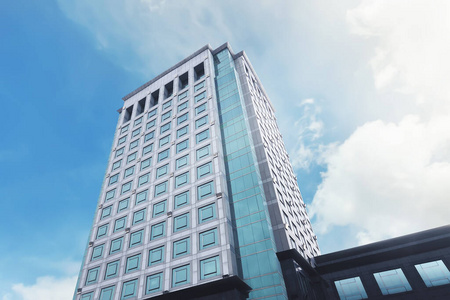 中心 天空 城市景观 高的 办公室 摩天大楼 成功 公司