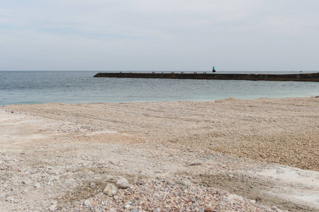 海湾 海滩 风景 码头 地平线 海岸线 天空 岩石 自然