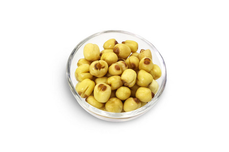 Lotus seeds isolated on white background with clipping path. 