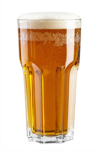 Glass of beer isolated on a white background. 