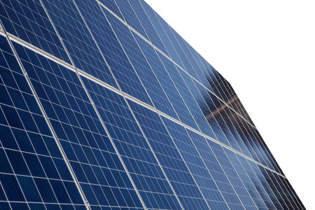 太阳能概念图用白色背景隔离的太阳能电池板