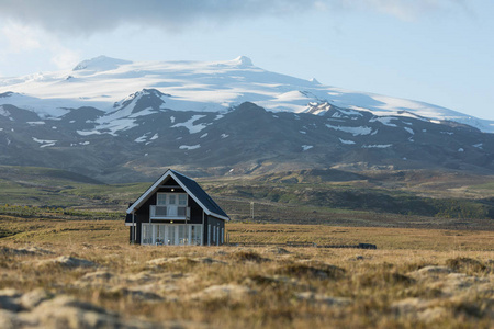 冰岛典型住宅景观。