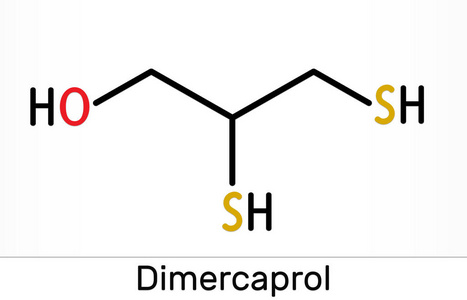 螯合剂二巯基丙醇,bal,英国抗路易斯汀,c3h8os2,分子.
