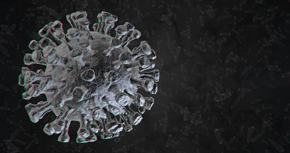 病毒或细菌细胞的冠状病毒特写镜头