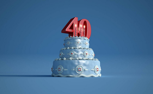 生日蛋糕四十周年纪念图片