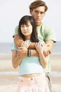 白种人 浪漫的 海岸线 夫妇 年代 二十岁 浪漫 夏天 假日