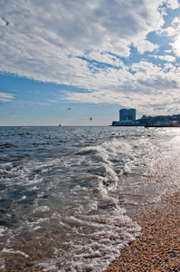 泡沫 波浪 自然 海滩