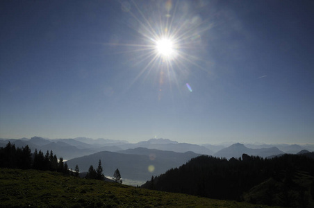 太阳 风景 自然 朗讯 阿尔卑斯山 阳光 首脑会议 乡村
