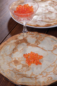 Pancakes with fish roe 