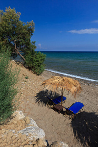 浪漫的 海洋 旅行 海滩 地平线 椅子 美女 海岸 太阳