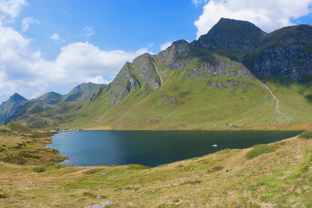 瑞士 小山 旅游业 山谷 旅行 夏天 风景 阿尔卑斯山 徒步旅行